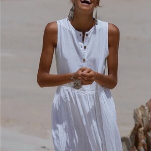 Daughters of India White Nadi Dress- S
